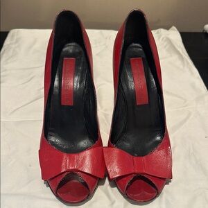 Marc Jacobs Red Peep Toe Heels